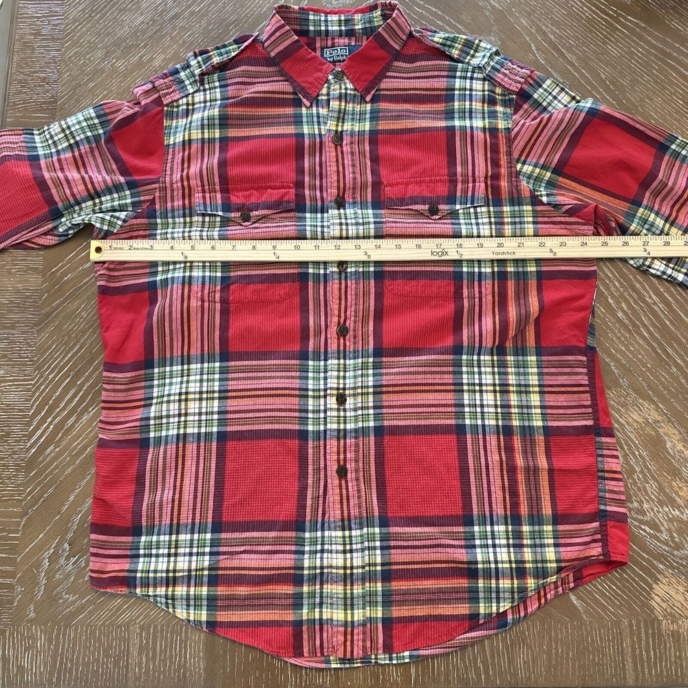 Polo Ralph Lauren Shirt Mens XL RED PLAID Button Down EXCELLENT ~ Fast Ship - Picture 6 of 7